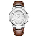 Montre Quartz Étanche Cuir et Acier pour Homme