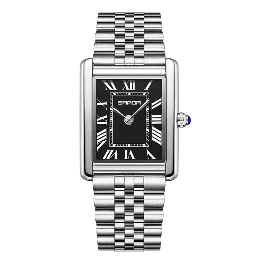 Montre Cadran Carré Acier Inoxydable pour Femme