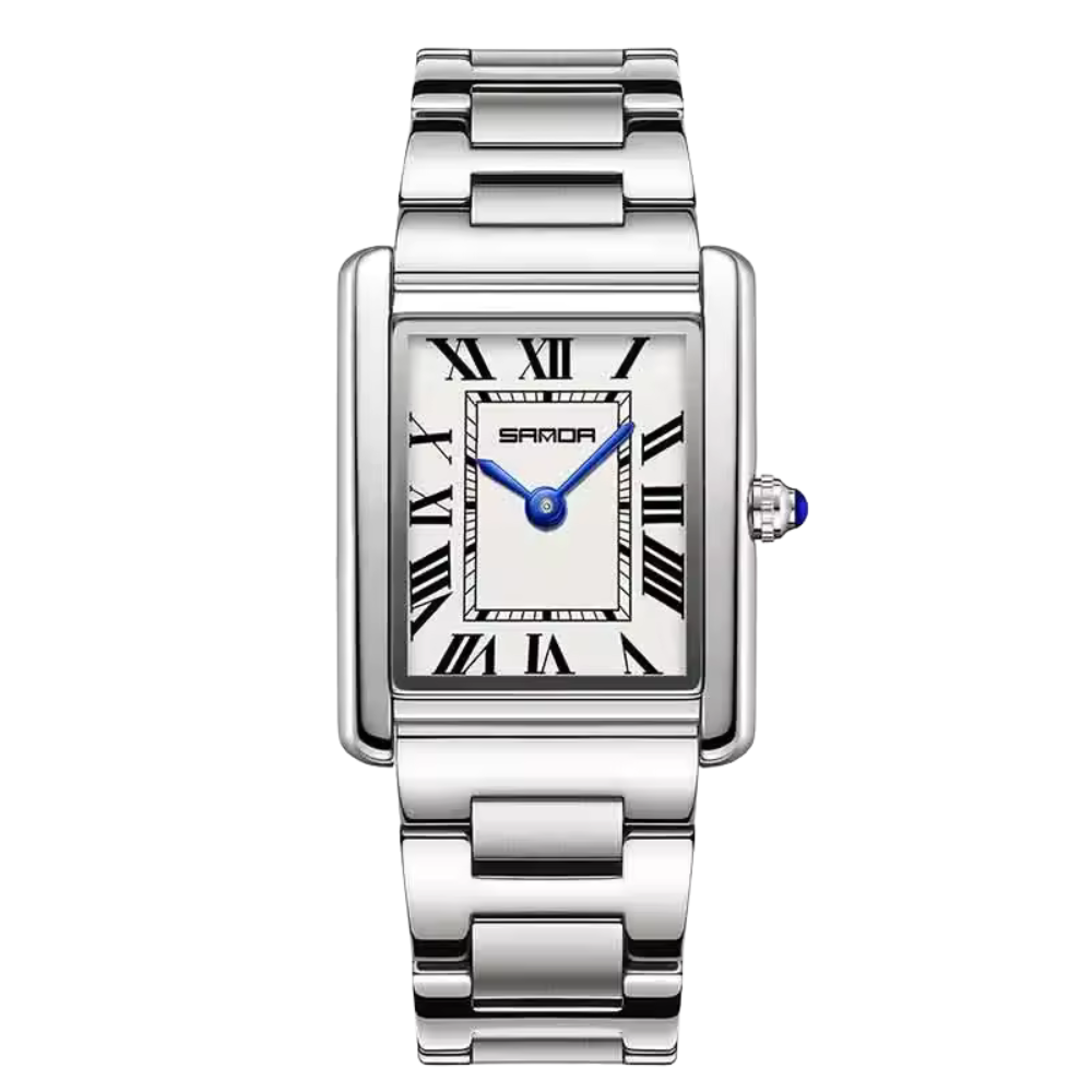 Montre Cadran Carré Acier Inoxydable pour Femme