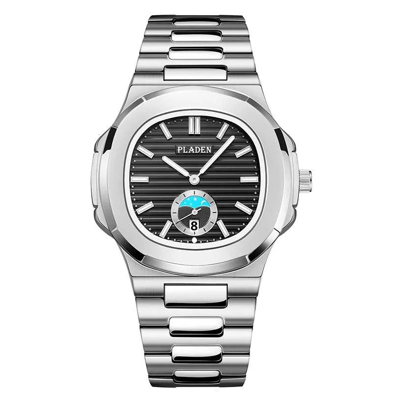 Montre Quartz Étanche Cuir et Acier pour Homme