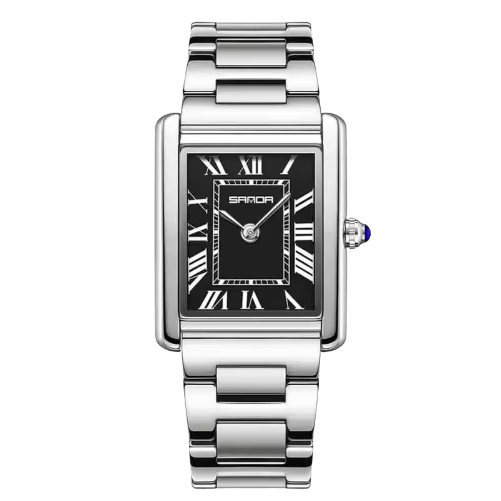 Montre Cadran Carré Acier Inoxydable pour Femme