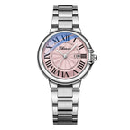 Montre Luminescente Calendrier Bracelet Acier pour Femme