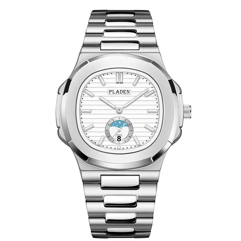 Montre Quartz Étanche Cuir et Acier pour Homme