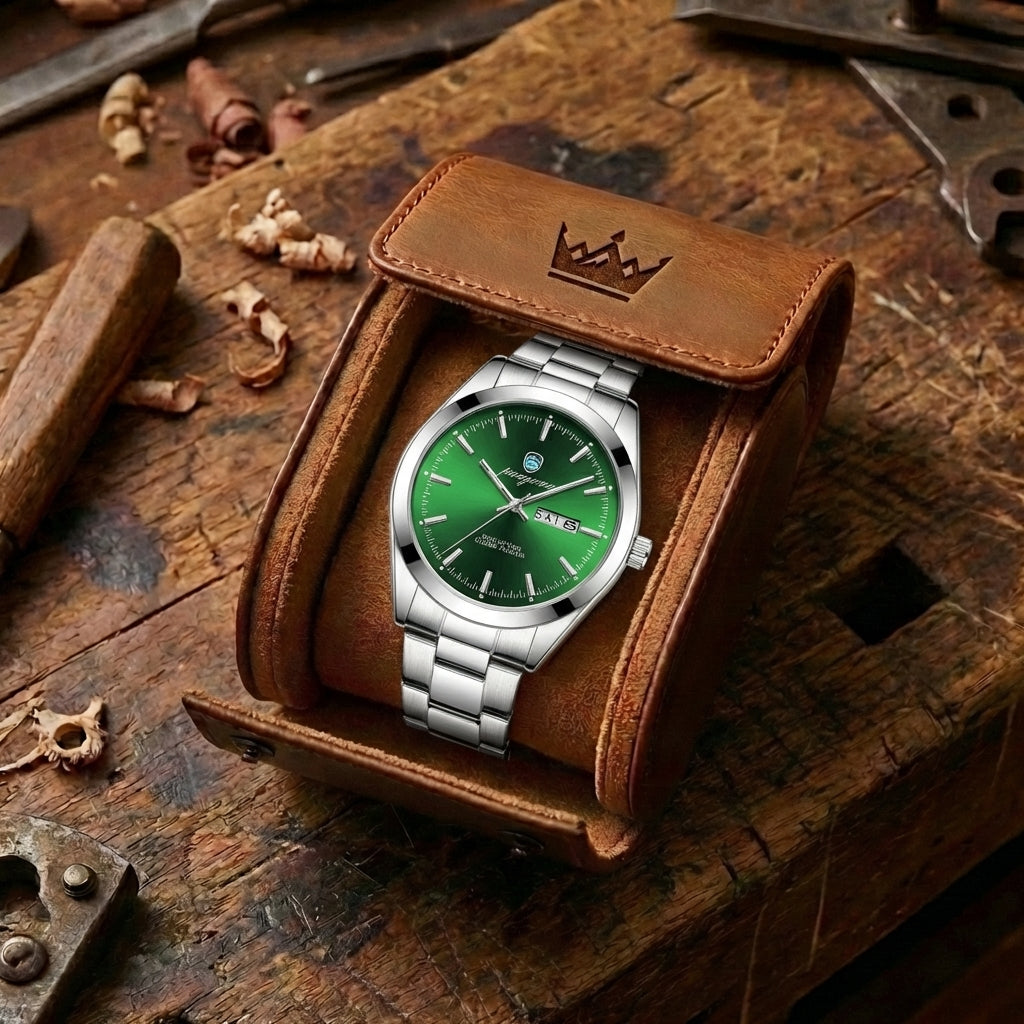 Montre Quartz Homme Double Calendrier Luminescent