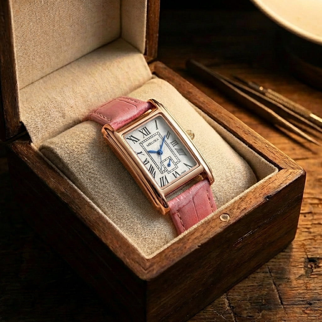 Montre Casual Rétro Bracelet Cuir pour Femme