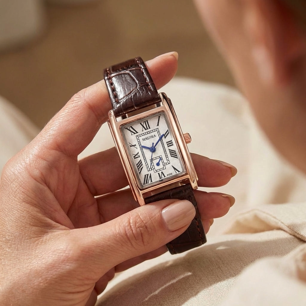 Montre Casual Rétro Bracelet Cuir pour Femme