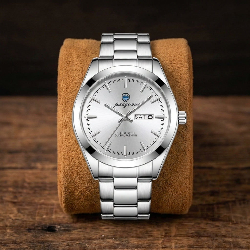Montre Quartz Homme Double Calendrier Luminescent