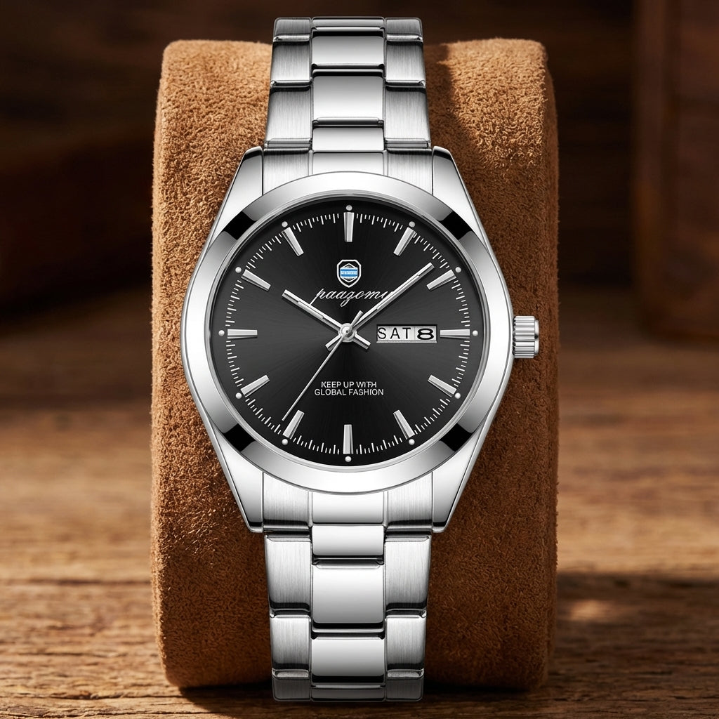 Montre Quartz Homme Double Calendrier Luminescent