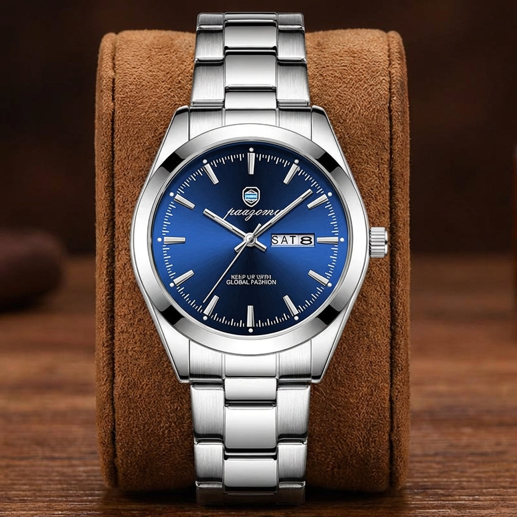 Montre Quartz Homme Double Calendrier Luminescent