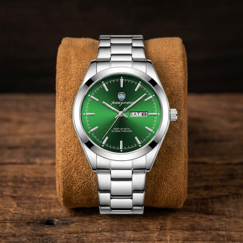 Montre Quartz Homme Double Calendrier Luminescent