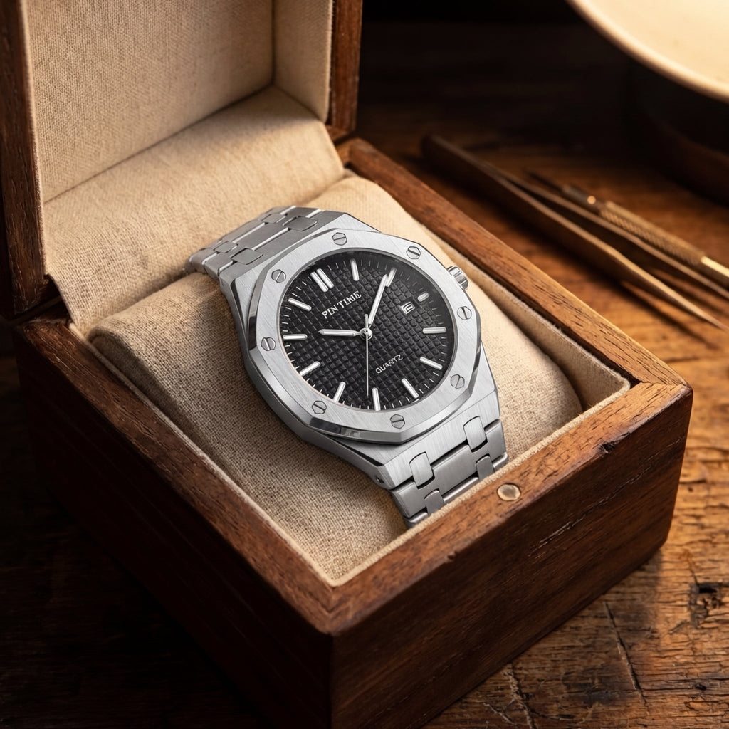 Montre Quartz Automatique Argentée pour Femme