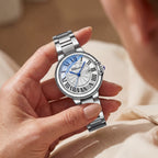 Montre Luminescente Calendrier Bracelet Acier pour Femme