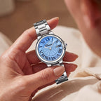 Montre Luminescente Calendrier Bracelet Acier pour Femme