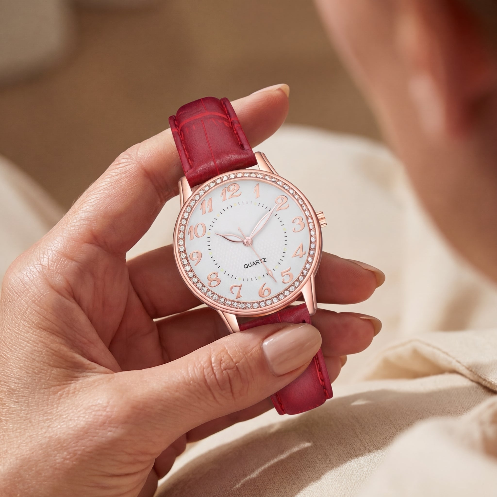 Montre Quartz Diamants Luminescente Bracelet pour Femme