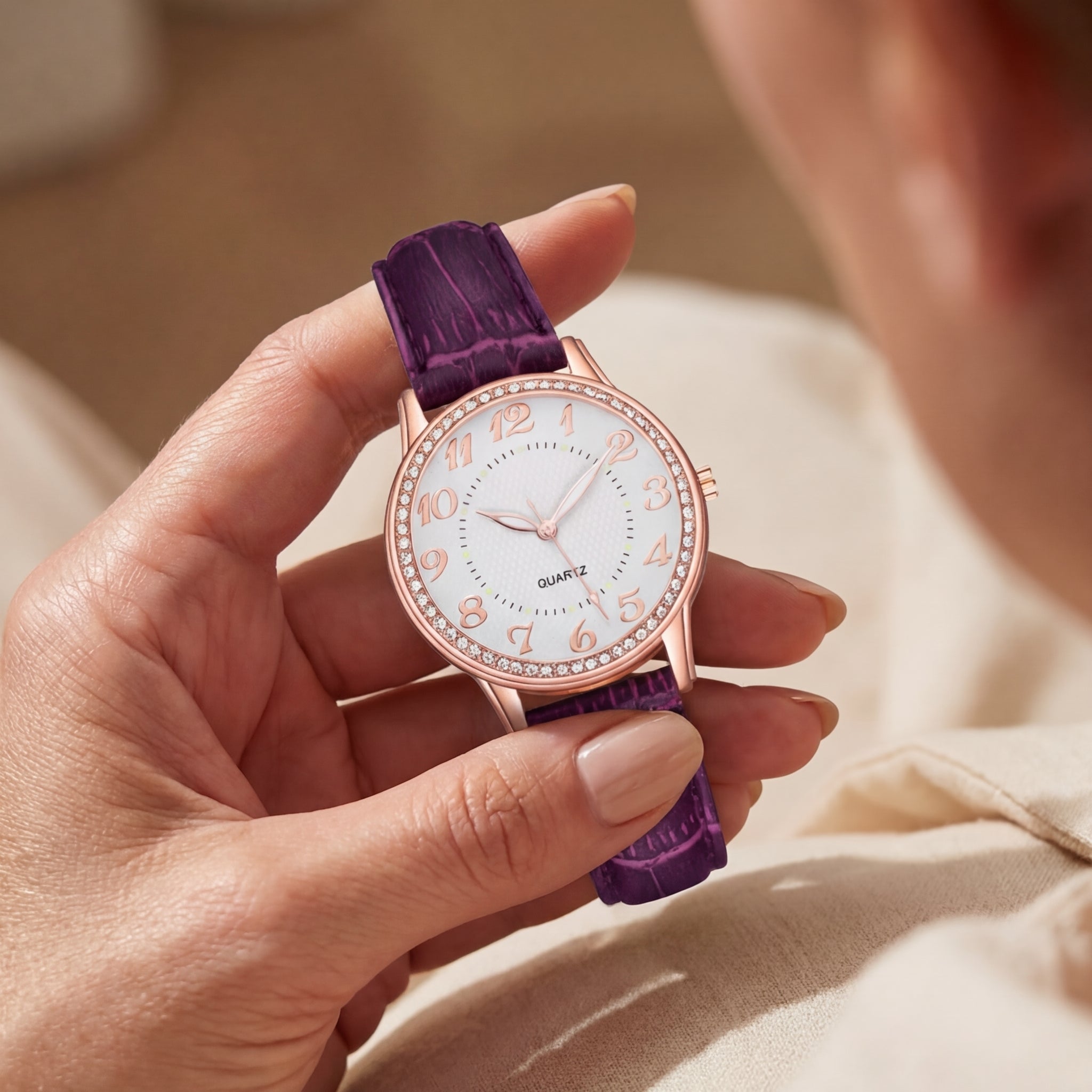Montre Quartz Diamants Luminescente Bracelet pour Femme