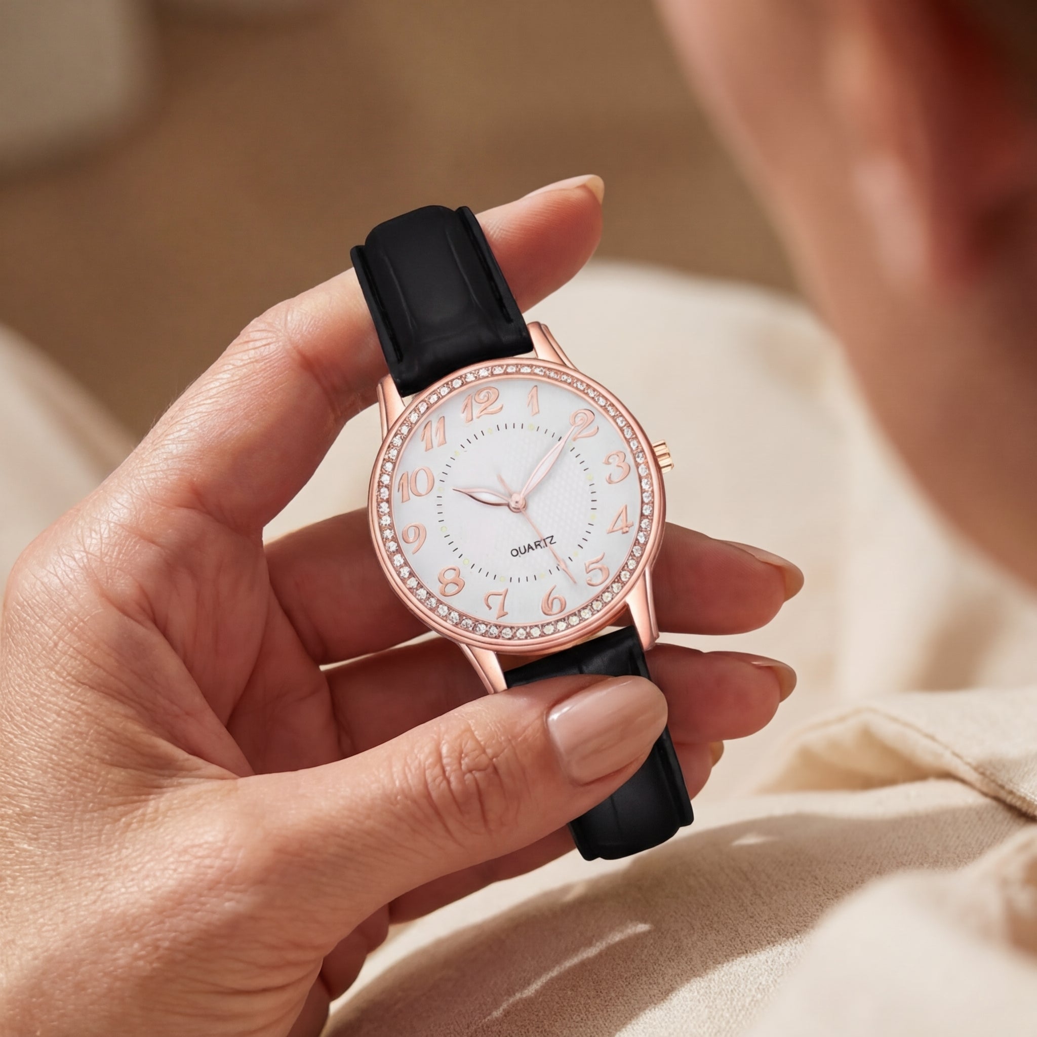Montre Quartz Diamants Luminescente Bracelet pour Femme