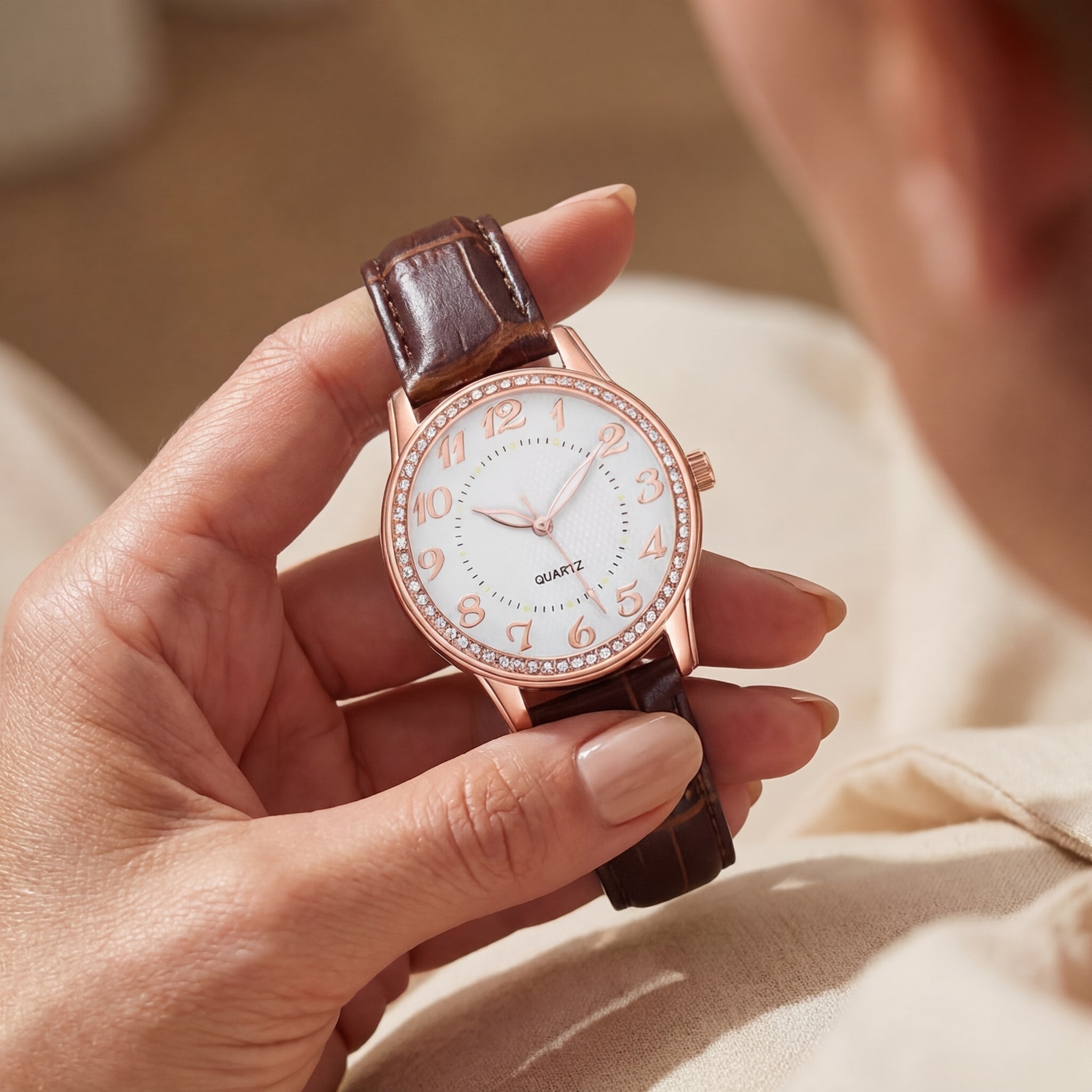 Montre Quartz Diamants Luminescente Bracelet pour Femme