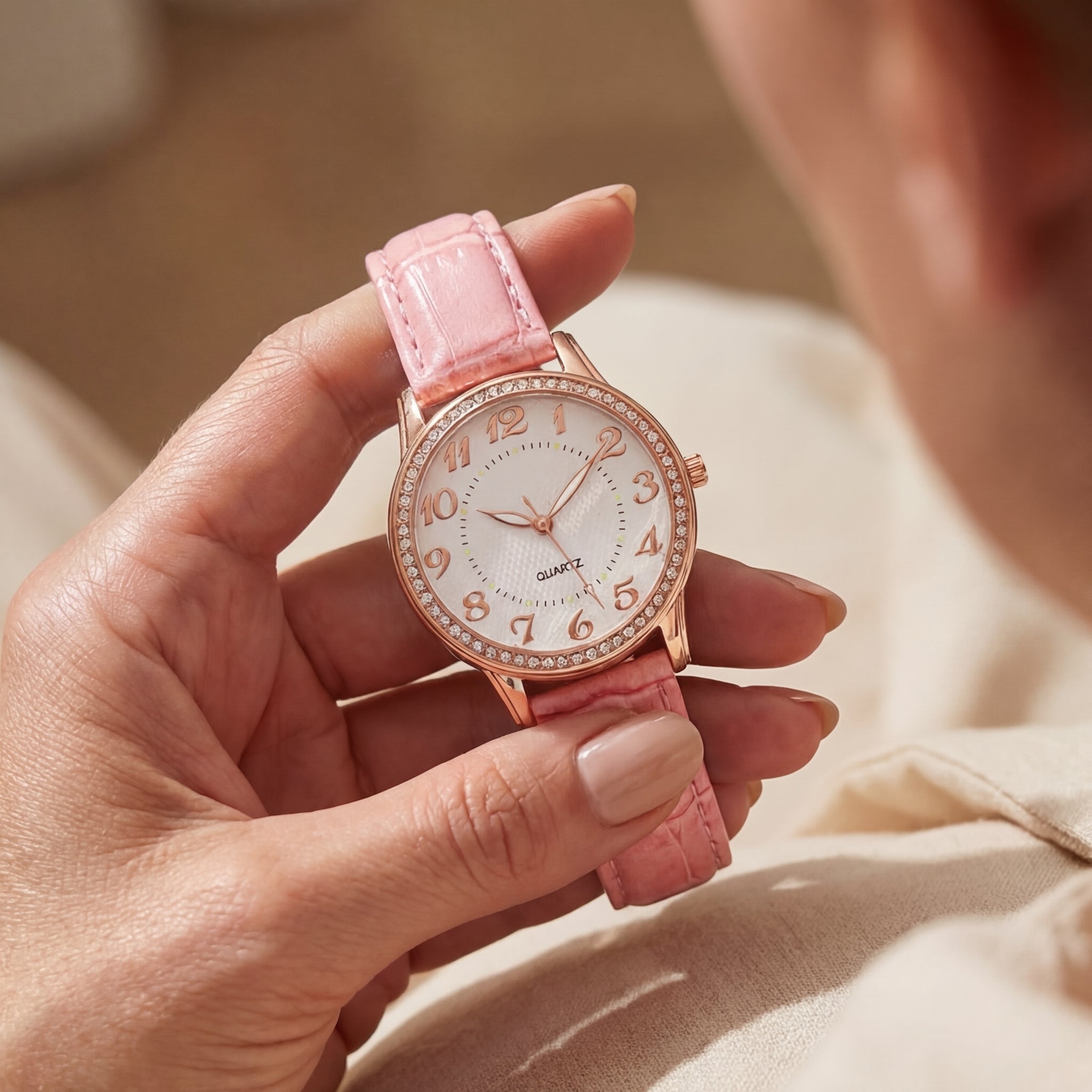 Montre Quartz Diamants Luminescente Bracelet pour Femme