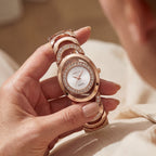 Montre Élégante Diamants Bracelet Acier pour Femme