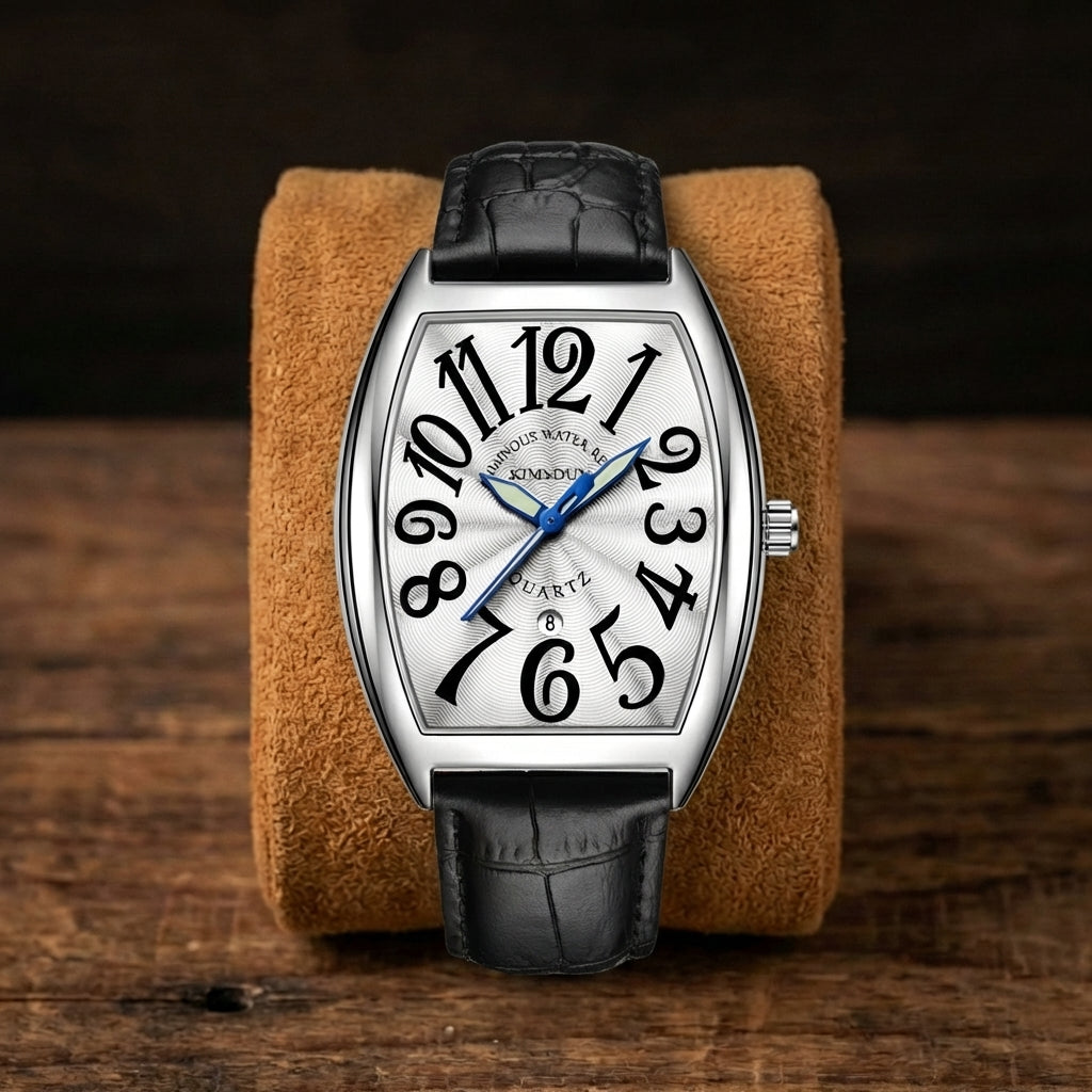 Montre Quartz Homme Bracelet Cuir Luminescent